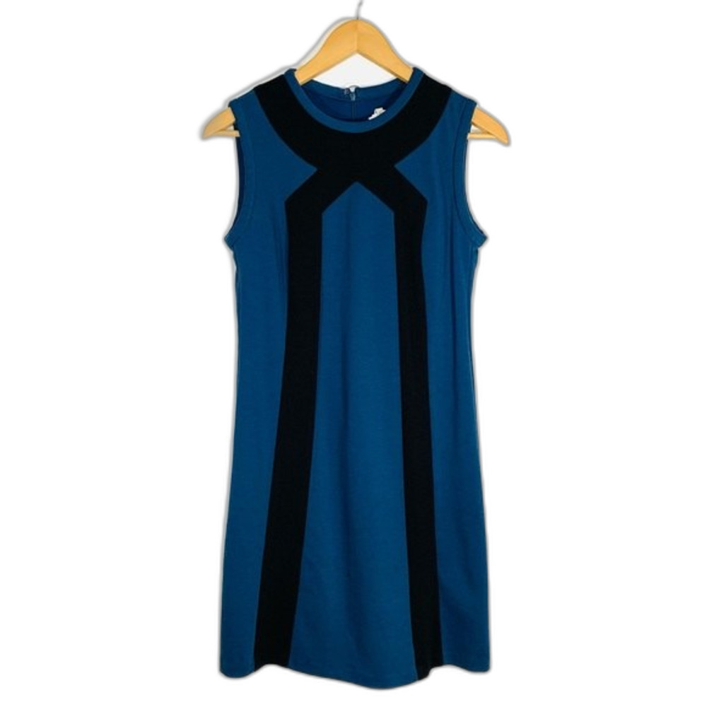 MICHAEL Michael Kors Teal and Black Sleeveless Midi Dress